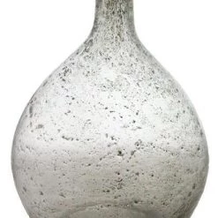 A&B Floral Vases, Bottles, & Containers Teardrop Glass Bottle Clear With Stony Finish