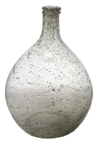 A&B Floral Vases, Bottles, & Containers Teardrop Glass Bottle Clear With Stony Finish 1 A&B Floral Vases, Bottles, & Containers Teardrop Glass Bottle Clear With Stony Finish