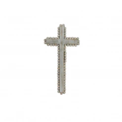 Mud Pie Home Accents Gray-Washed Beaded Cross