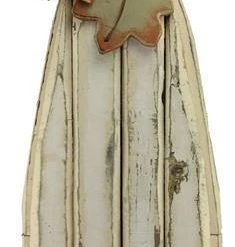 A&B Floral Wood Pumpkin, White Fall Home Decor