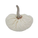 Saro Home Accents Fabric Pumpkin, Ivory