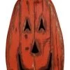 A&B Floral Wood Pumpkin With Face, Orange