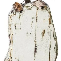 A&B Floral Large Wood Tin Pumpkin, White (Various Styles) Fall Home Decor