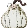 A&B Floral Large Wood Tin Pumpkin, White (Various Styles) Fall Home Decor