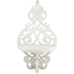 A&B Floral Accent Furniture Distressed Wooden Half Shelf (Various Colors)