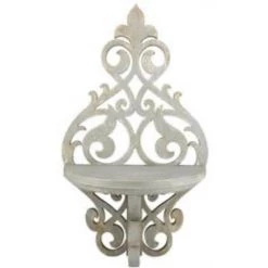 A&B Floral Accent Furniture Distressed Wooden Half Shelf (Various Colors)