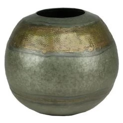 A&B Floral Galvanized Brass Vase
