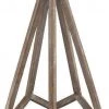 A&B Floral Wood Geometric Lantern, Dark Natural/Bronze Home Accents