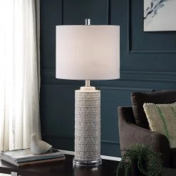Stylecraft Ivory Textured Ceramic Table Lamp Lamps
