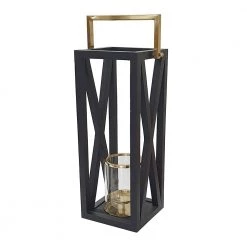 A&B Home Home Accents Black With Gold Accents Lantern