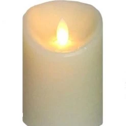 A&B Floral Wax Flickering Candle, 3