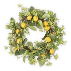K&K Interiors Lemon & Foliage Wreath With A Grapevine Base