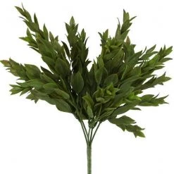 A&B Floral 12" Ruscus Bush, Green Greenery