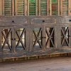 Porch View Home Consoles, Breakfronts, & Sideboards Black Distressed Pine Sideboard