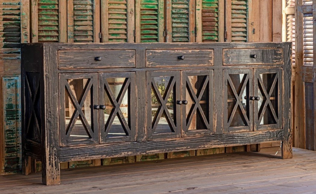 Porch View Home Consoles, Breakfronts, & Sideboards Black Distressed Pine Sideboard 1 Porch View Home Consoles, Breakfronts, & Sideboards Black Distressed Pine Sideboard