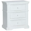 Crestview Accent Furniture 3 Drawer Wooden White Nightstand
