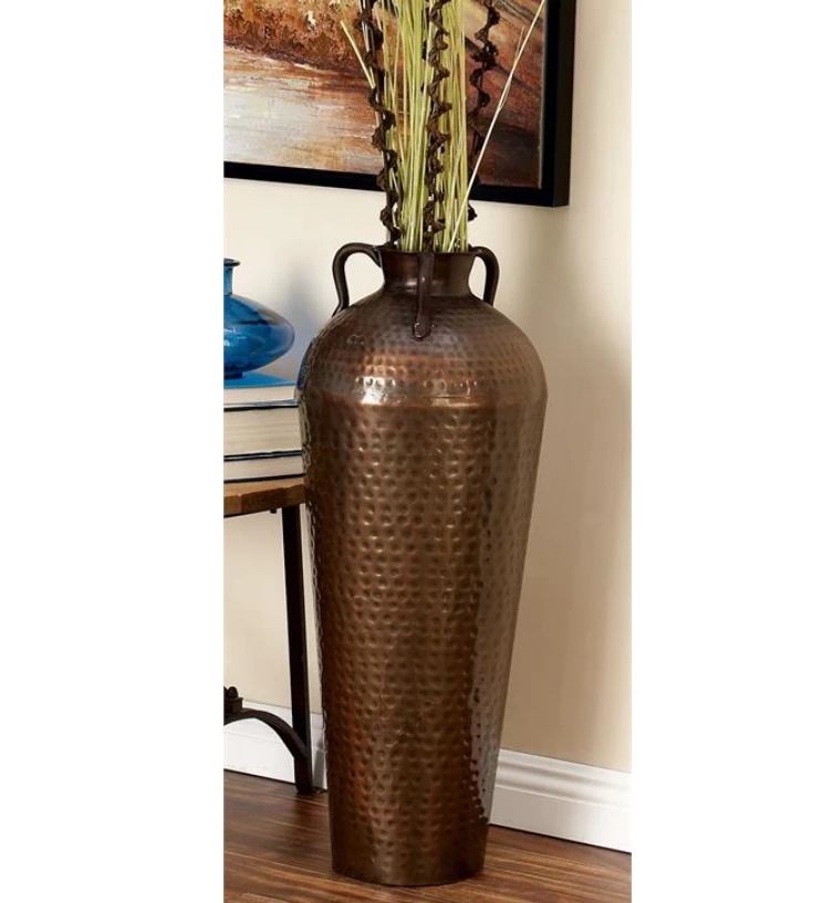 UMA Vases, Bottles, & Containers Large Hammered Metal Vase, Copper 1 UMA Vases, Bottles, & Containers Large Hammered Metal Vase, Copper