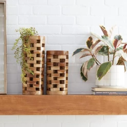 UMA Brown Teak Wood Contemporary Vase (Various Sizes)