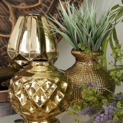 UMA Gold Ceramic Glam Vase (Various Styles) Home Accents