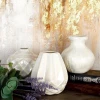 UMA Home Accents Opalescent White Ceramic Vase (Various Styles)