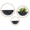 UMA Vases, Bottles, & Containers Black Metal Contemporary Wall Planter (Various Sizes)