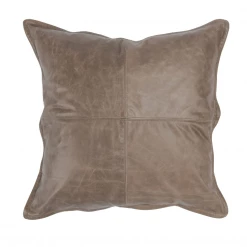 Classic Home Leather Dumont Pillow, Sandstorm Taupe Pillows
