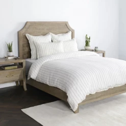 Classic Home Monaco 3 Piece King Duvet Set, Ivory Bedding