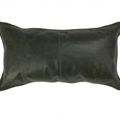 Classic Home Pillows Leather Acre Pillow, Forest Green