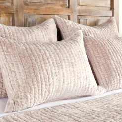 Classic Home Bari Bliss Pink 4 Piece King Quilt Set, Velvet Bedding