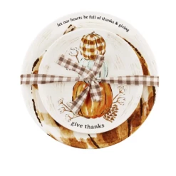 Mud Pie Pumpkin Platter Set Home Accents