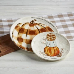 Mud Pie Pumpkin Platter Set Home Accents