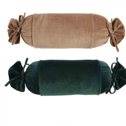 Mud Pie Velvet Bolster Pillows, Various Colors