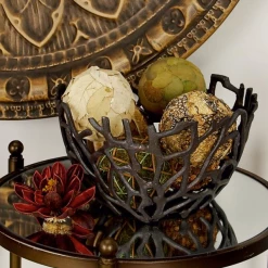 UMA Home Accents Black Metal Abstract Bowl (Various Sizes)