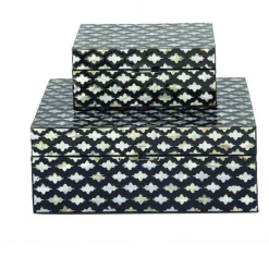 UMA Black Shell Coastal Box (Various Sizes) Home Accents