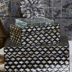 UMA Black Shell Coastal Box (Various Sizes) Home Accents