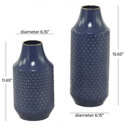 UMA Blue Metal Modern Diamond Vase (Various Sizes)