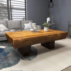 UMA Brown Wood Contemporary Coffee Table