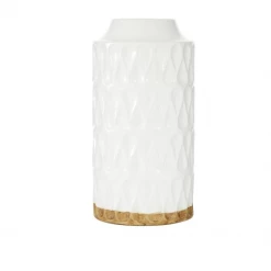 UMA Vases, Bottles, & Containers White Porcelain Contemporary Vase, Tall