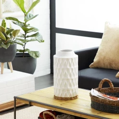 UMA Vases, Bottles, & Containers White Porcelain Contemporary Vase, Tall