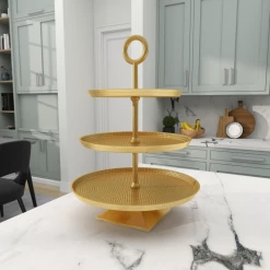UMA Gold Metal 3-Tiered Stand