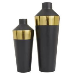 UMA Black And Gold Metal Modern Vase (Various Sizes)