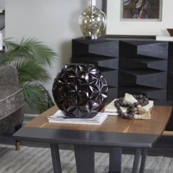 UMA Home Accents Black Aluminum Modern Vase