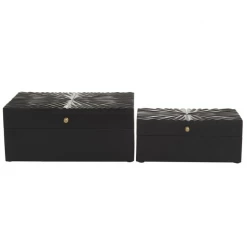 UMA Black Wood Contemporary Box (Various Sizes) Home Accents