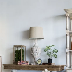 A&B Home White Carved Table Lamp Lamps