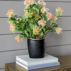 A&B Home Home Accents Curved Rim Black And Gold Vase (Various Sizes)