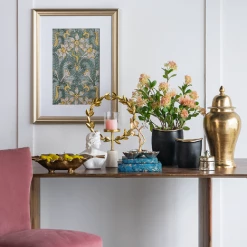 A&B Home Home Accents Curved Rim Black And Gold Vase (Various Sizes)