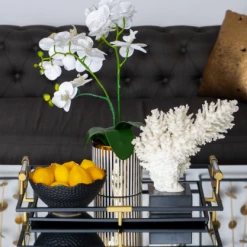 A&B Home Black And Gold Mirrored Tray (Various Sizes)