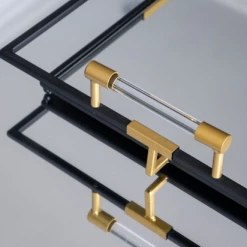 A&B Home Black And Gold Mirrored Tray (Various Sizes)