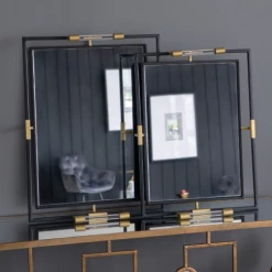 A&B Home Black And Gold Mirrored Tray (Various Sizes)