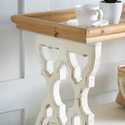 A&B Home Wooden Distressed Shelf Accent Furniture